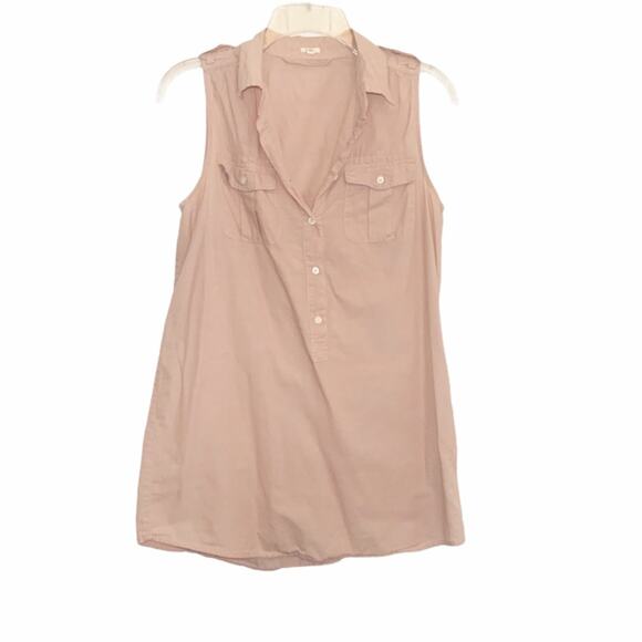 J. Crew Blush Sleevless Popover Cotton Top XS - Picture 1 of 14